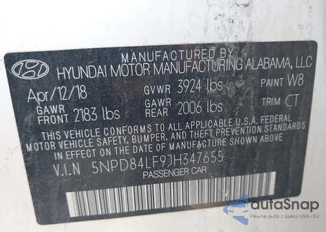 2018 Hyundai Elantra Value Edition из США, поврежденный, VIN 5NPD84LF9JH347655